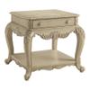 Acme Ragenardus 1 Drawer Wooden End Table with Bottom Shelf in Antique White view 1