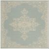 SAFAVIEH Washable Rug Outdoor Linden Collection - 4' x 6', Cream & Aqua, Non-Shedding & Easy to Clean, Ideal for Patio, Backyard, Mudroom (LND180L) view 3