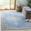 SAFAVIEH Washable Rug Outdoor Linden Collection - 4' x 6', Cream & Blue, Non-Shedding & Easy to Clean, Ideal for Patio, Backyard, Mudroom (LND180N) view 1