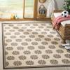 SAFAVIEH Washable Rug Outdoor Linden Collection - 4' x 6', Cream & Brown, Non-Shedding & Easy to Clean, Ideal for Patio, Backyard, Mudroom (LND181U) view 1