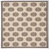 SAFAVIEH Washable Rug Outdoor Linden Collection - 4' x 6', Cream & Brown, Non-Shedding & Easy to Clean, Ideal for Patio, Backyard, Mudroom (LND181U) view 3