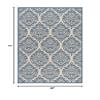 SAFAVIEH Washable Rug Outdoor Linden Collection - 4' x 6', Cream & Blue, Non-Shedding & Easy to Clean, Ideal for Patio, Backyard, Mudroom (LND135N) view 2