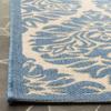 SAFAVIEH Washable Rug Outdoor Linden Collection - 4' x 6', Cream & Blue, Non-Shedding & Easy to Clean, Ideal for Patio, Backyard, Mudroom (LND135N) view 4