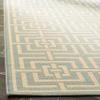SAFAVIEH Washable Rug Outdoor Linden Collection - 4' x 6', Aqua & Cream, Non-Shedding & Easy to Clean, Ideal for Patio, Backyard, Mudroom (LND128K) view 3