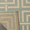 SAFAVIEH Washable Rug Outdoor Linden Collection - 4' x 6', Aqua & Cream, Non-Shedding & Easy to Clean, Ideal for Patio, Backyard, Mudroom (LND128K) view 4