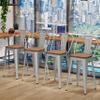 Changjie Furniture 24 Inches Metal Barstools Set of 4 Counter Height Bar Stools Industrial Stools with Backs High Back Chairs for Kitchen Island (24 Inch, Silver) view 4
