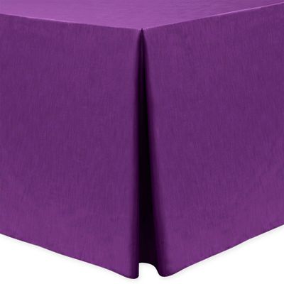 Ultimate Textile -2 Pack- Shantung - Majestic 4 ft. Fitted Tablecloth - Fits 24 x 48-Inch Rectangular Tables, Plum