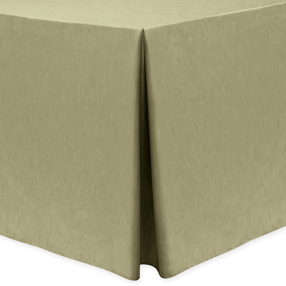 Ultimate Textile -2 Pack- Shantung - Majestic 4 ft. Fitted Tablecloth - Fits 24 x 48-Inch Rectangular Tables, Cafe Khaki
