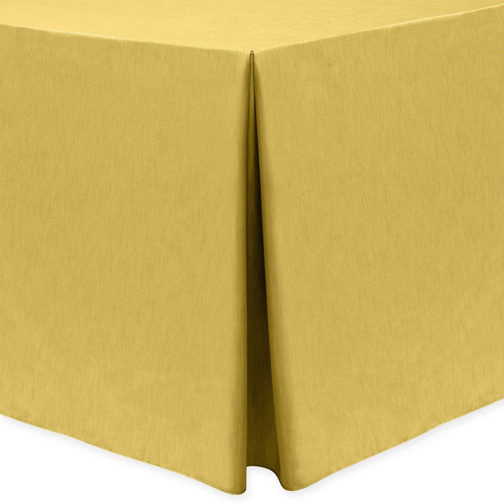 Ultimate Textile -2 Pack- Shantung - Majestic 4 ft. Fitted Tablecloth - Fits 24 x 48-Inch Rectangular Tables, Gold