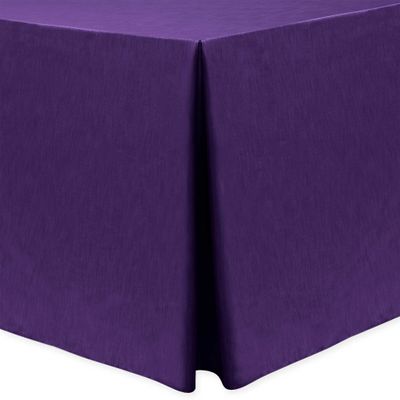 Ultimate Textile -10 Pack- Shantung - Majestic 8 ft. Fitted Tablecloth - Fits 30 x 96-Inch Rectangular Tables - 36" H, Purple