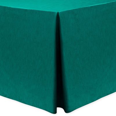 Ultimate Textile -2 Pack- Shantung - Majestic 4 ft. Fitted Tablecloth - Fits 24 x 48-Inch Rectangular Tables, Teal