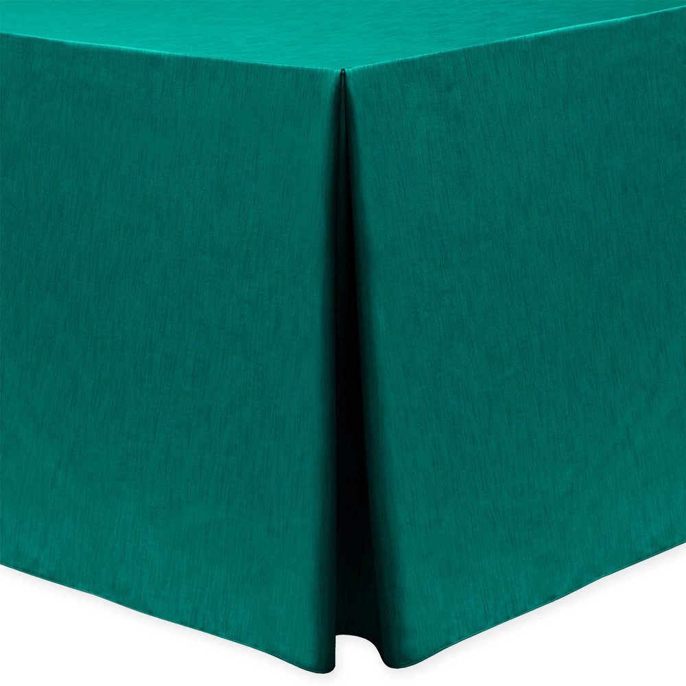 Ultimate Textile -2 Pack- Shantung - Majestic 4 ft. Fitted Tablecloth - Fits 24 x 48-Inch Rectangular Tables, Teal