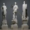 3 Greek Gods Poseidon Ares Hephaestus Statue Sculpture Figure Set view 4