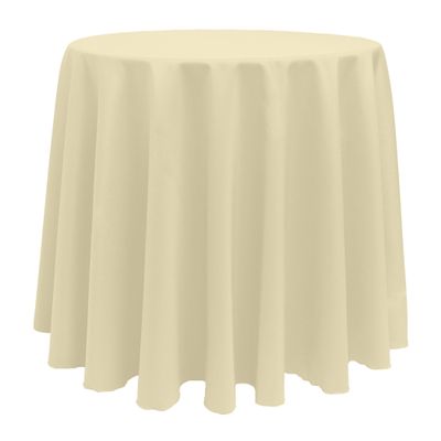 Ultimate Textile -2 Pack- 102-Inch Round Polyester Linen Tablecloth, Tan Beige
