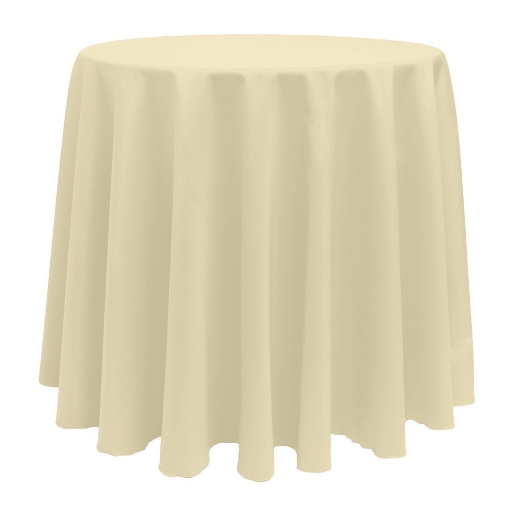 Ultimate Textile -2 Pack- 102-Inch Round Polyester Linen Tablecloth, Tan Beige