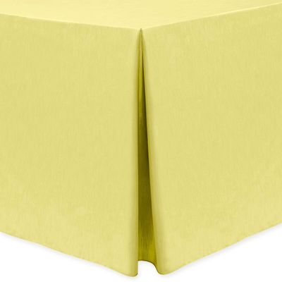 Ultimate Textile -2 Pack- Shantung - Majestic 4 ft. Fitted Tablecloth - Fits 24 x 48-Inch Rectangular Tables, Cornsilk Light Yellow