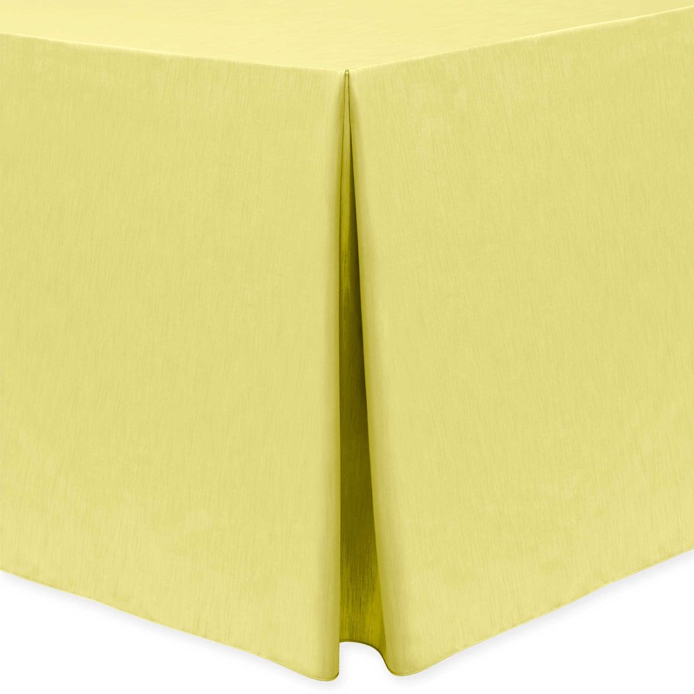 Ultimate Textile -2 Pack- Shantung - Majestic 4 ft. Fitted Tablecloth - Fits 24 x 48-Inch Rectangular Tables, Cornsilk Light Yellow