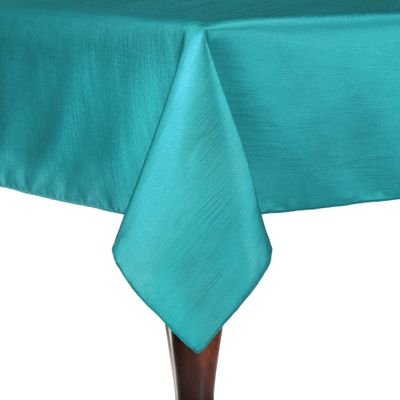 Ultimate Textile -3 Pack- Reversible Shantung Satin - Majestic 60 x 144-Inch Rectangular Tablecloth, Caribbean Blue