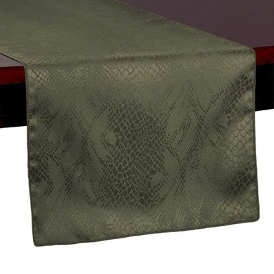 Ultimate Textile -2 Pack- Damask Kenya 14 x 72-Inch Table Runner - Modern Jacquard Design, Jungle Green