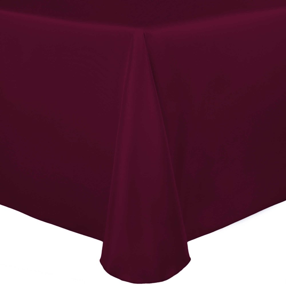 Ultimate Textile -5 Pack- Bridal Satin 72 x 120-Inch Oval Tablecloth, Burgundy Red