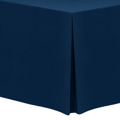 Ultimate Textile -3 Pack- 5 ft. Fitted Polyester Tablecloth - Fits 30 x 60-Inch Banquet and Folding Rectangular Tables - 42" H, Navy Blue