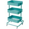 Yamazen LSBT-3(BK) Kitchen Wagon, Slim, Adjustable Height, Total Load Capacity 66.1 lbs (30 kg), Mesh Type, Casters, Width 10.8 x Depth 15.6 x Height 30.3 inches (27.5 x 39.5 x 77 cm), Basket Trolley, Assembly Required, Black view 1