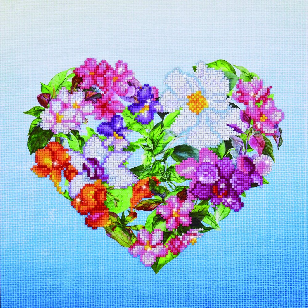 DIAMOND DOTZ Flower Heart Floral Diamond Painting Kits for Adults - Diamond Art Kits a Relaxing Creative Craft Kit with Dotz Gems 15"x15"