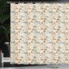 Ambesonne Seashells Shower Curtain, Abstract Starfishes with Spiral Lines Doodle Style Illustration, Cloth Fabric Bathroom Decor Set with Hooks, 69" W x 75" L, Pale Brown Pale Blue view 3