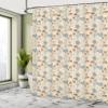 Ambesonne Seashells Shower Curtain, Abstract Starfishes with Spiral Lines Doodle Style Illustration, Cloth Fabric Bathroom Decor Set with Hooks, 69" W x 75" L, Pale Brown Pale Blue view 4