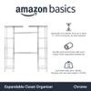 Amazon Basics Expandable Adjustable Metal Hanging Storage Organizer Rack Wardrobe with Shelves, 57-80 x 14 x 72 inches (LxWxH), Chrome view 3