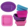 20 Pcs Silicone Soap Making Molds, Square Round Oval Shaped, FineGood Soft Cupcake Muffin Baking Pan for DIY Homemade Craft, Food Grade - Pink, Blue, Rose Red, Purple view 2
