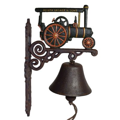 AB Tools Traction Steam Roller Engine Bell Gate Cast Iron Sign Plaque Door Wall House