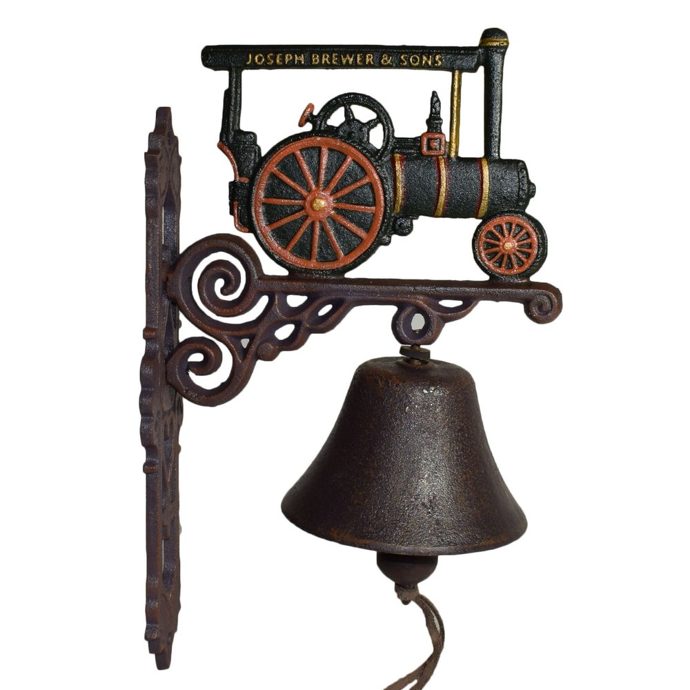 AB Tools Traction Steam Roller Engine Bell Gate Cast Iron Sign Plaque Door Wall House