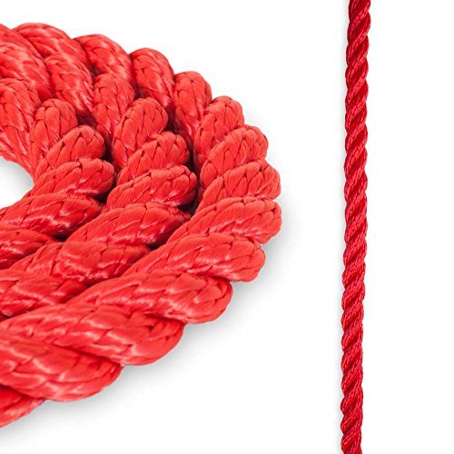 3 Strand Nylon Red 1/4" x 100 ft