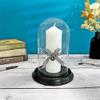 Plymor 4" x 7" Small Glass Display Dome Cloche (Black Wood Veneer Base) view 2