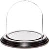 Plymor 4" x 4" Glass Display Dome Cloche (Black Wood Veneer Base) view 1