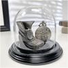 Plymor 4" x 4" Glass Display Dome Cloche (Black Wood Veneer Base) view 3