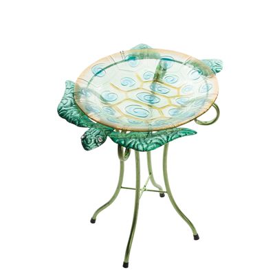 C&F Home Ocean Blue Turtle Tray On Stand Green