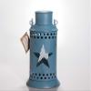 Harbor Gardens ZT171433 Essex Collection Blue Distressed Vintage Star Cut-Out Lantern with Tea Light Holder view 1