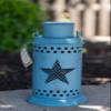 Harbor Gardens ZT171433 Essex Collection Blue Distressed Vintage Star Cut-Out Lantern with Tea Light Holder view 2