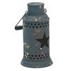 Harbor Gardens ZT171433 Essex Collection Blue Distressed Vintage Star Cut-Out Lantern with Tea Light Holder view 4