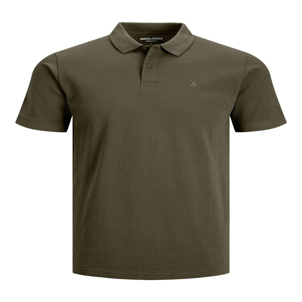 JACK & JONES Male T-Shirt Plain Polo T-Shirt, Olive Night, XX-Large