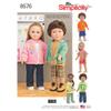 Simplicity US8576OS 18" Sport and Pajamas Unisex Doll Clothes Sewing Patterns view 1