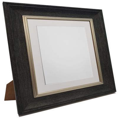 FRAMES BY POST Scandi Vintage Picture Photo and Poster Frame, Recycled Plastic, Charcoal Grey with Ivory Mount, 24 x 20 Inch Image Size 50 x 40 cm
