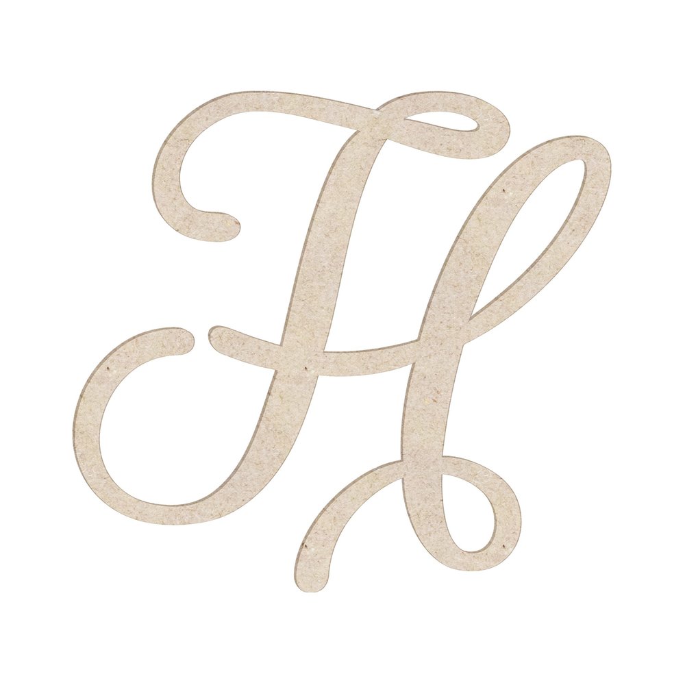 22" Marcella Unfinished Wood Initial Monogram Letter H (Sizes 12"-30")