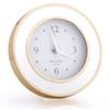 Addison Ross White and Gold Plated Silent Alarm Clock with Enamel Finish, Sweep Movement, Glow in The Dark Hands, Elegant Bedside Table Decor view 1