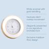 Addison Ross White and Gold Plated Silent Alarm Clock with Enamel Finish, Sweep Movement, Glow in The Dark Hands, Elegant Bedside Table Decor view 3