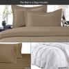 8 Pieces 100% Cotton Solid Taupe King Goose Down Bed in a Bag Set Including 600TC Sheet Set + 600TC Duvet Cover Set+ All Season Striped Goose Down Comforter 600 Fill Power view 2