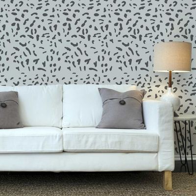J BOUTIQUE STENCILS Cat Skin Allover Wall Stencil - Better Than Wallpaper Great for a Quick Home Improvement