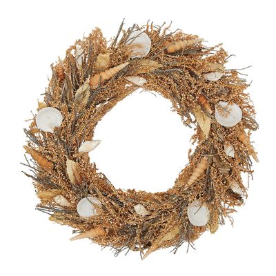 Gallerie II Sanibel Island Tropical Coastal Wreath Large Gold